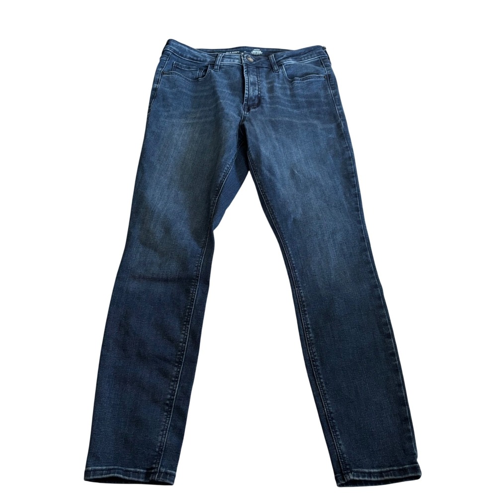 Old Navy Rockstar Super Skinny Jeans Womens 12 Dark Blue High‎ Rise Stretch